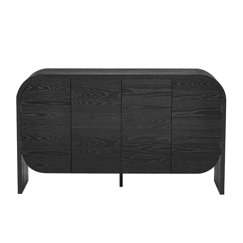 Sideboard aus Holz mit geschwungenen Kanten und verstellbaren Einlegeböden