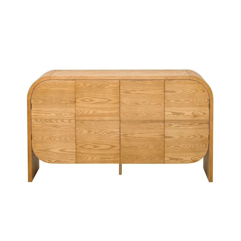 Sideboard aus Holz mit geschwungenen Kanten und verstellbaren Einlegeböden
