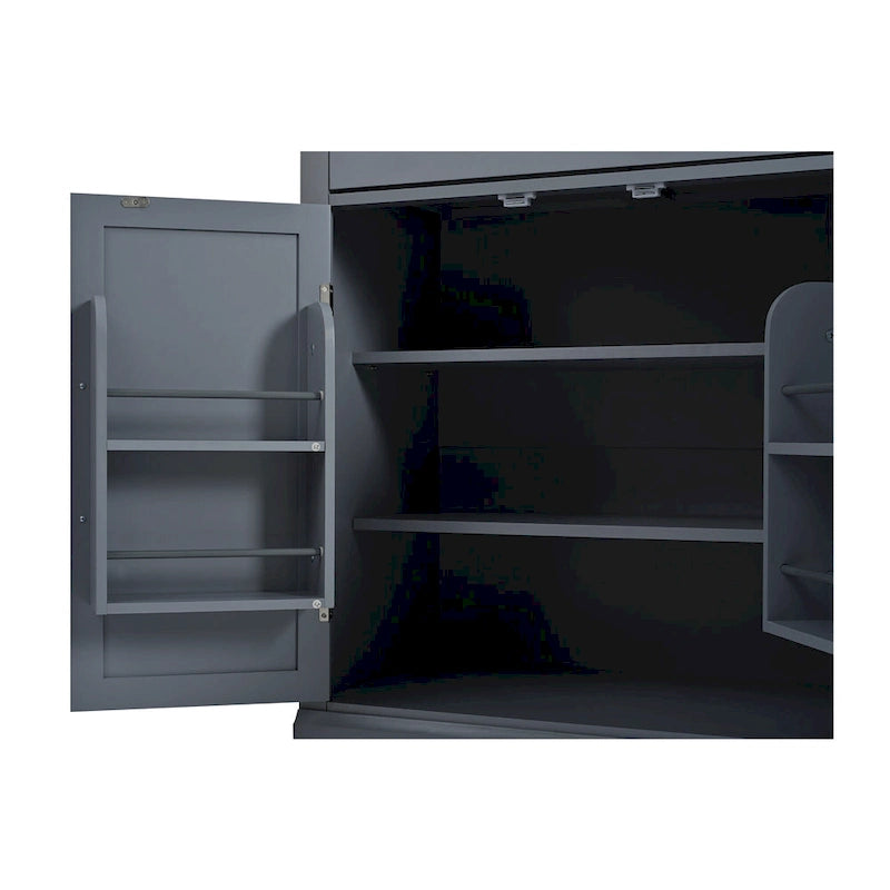 Moderne freistehende Küchenkammer, Buffet- und Lebensmittelschrank, Kaffeebarschrank mit Schublade, 2 verstellbaren Einlegeböden und 2 Türablagen