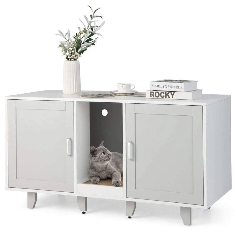 Katzenklo-Schrank, verstecktes Katzen-WC mit 2 Türen