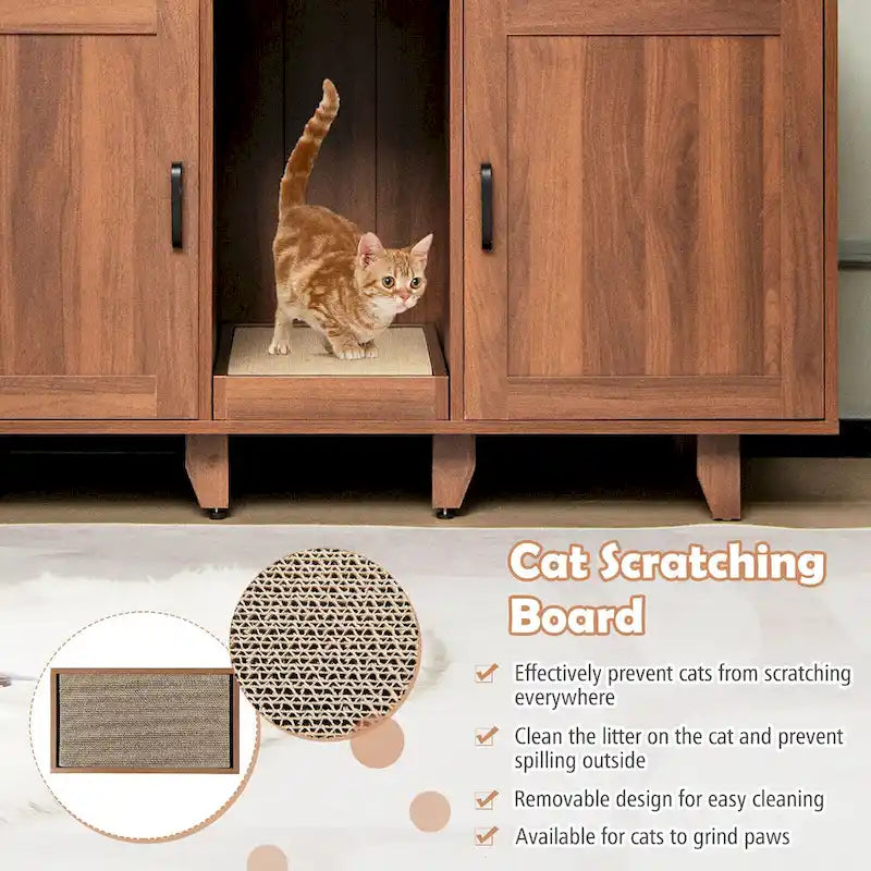 Katzenklo-Schrank, verstecktes Katzen-WC mit 2 Türen