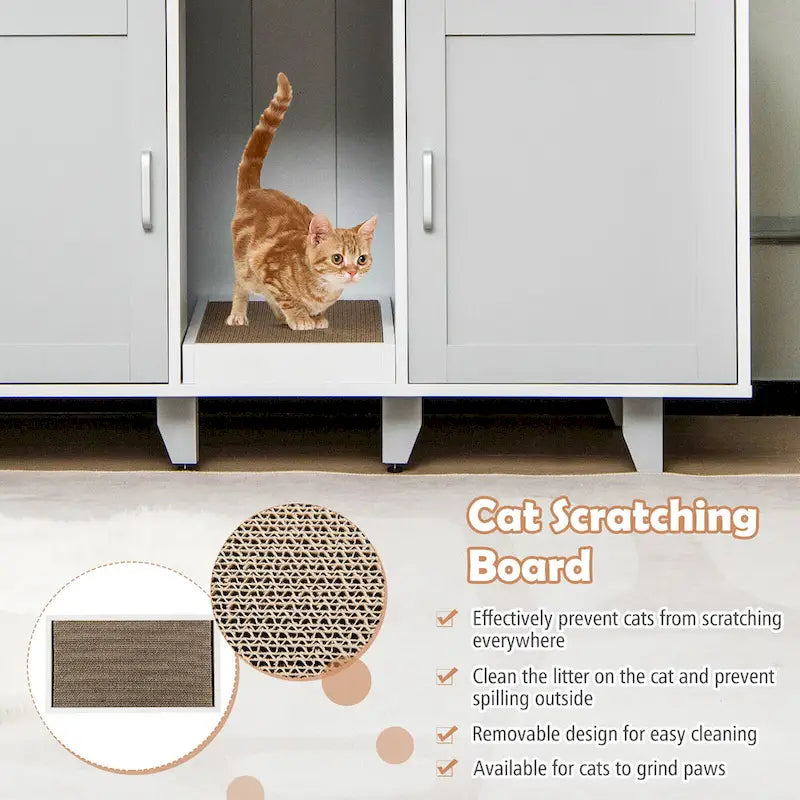 Katzenklo-Schrank, verstecktes Katzen-WC mit 2 Türen