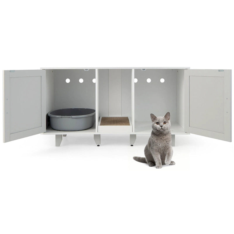 Katzenklo-Schrank, verstecktes Katzen-WC mit 2 Türen