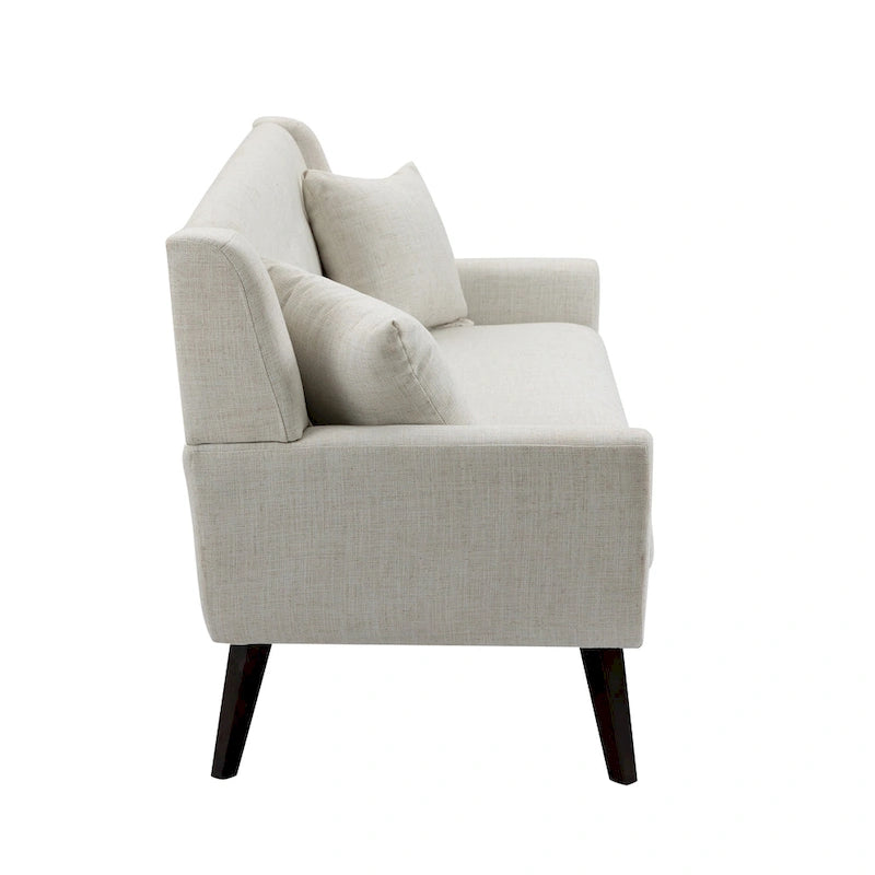 Gesteuertes Zwei­personen-Sofa aus Leinen/Baumwolle mit Kissen