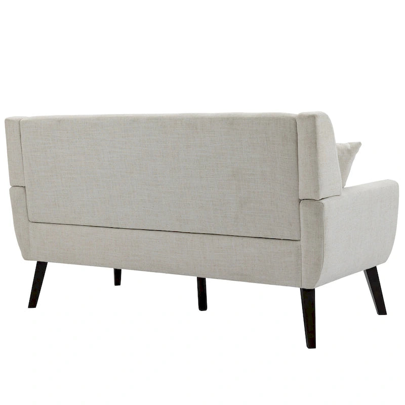 Gesteuertes Zwei­personen-Sofa aus Leinen/Baumwolle mit Kissen