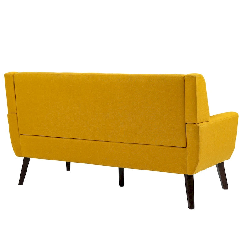 Gesteuertes Zwei­personen-Sofa aus Leinen/Baumwolle mit Kissen