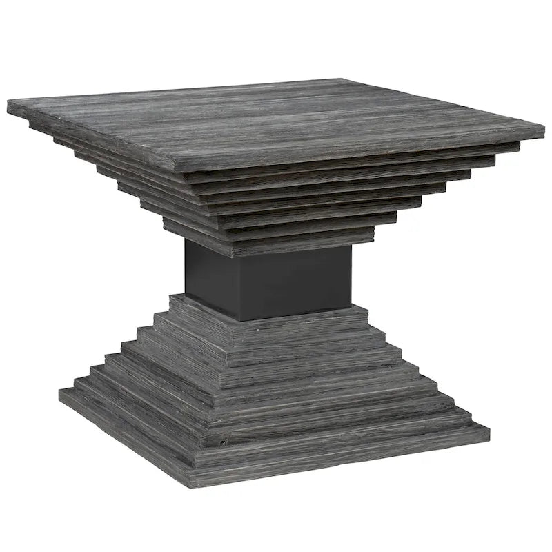Geometrischer Beistelltisch aus Holz - 22 W X 18 H X 22 D (in)