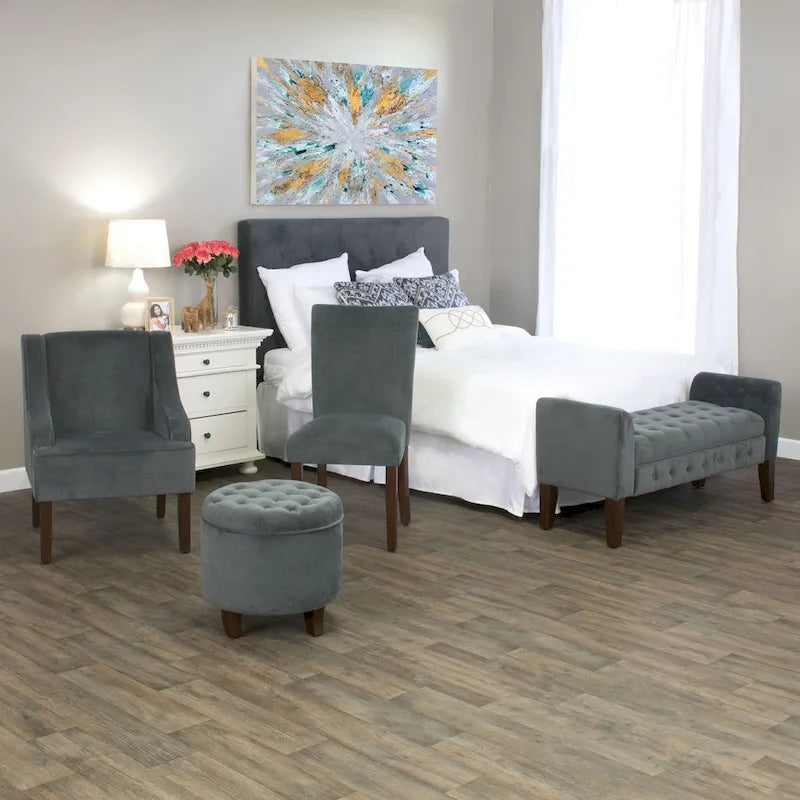 Gepolsterter Akzent-Sessel mit Samtbezug und Beinen aus Massivholz, Wohnzimmerstuhl im Mid-Century-Stil
