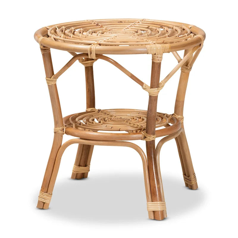 Moderner Boho-Couchtisch aus naturbraunem Rattan