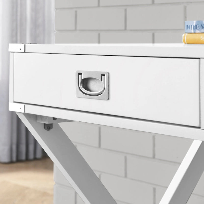 Scrivania per computer in legno massello con cassetti