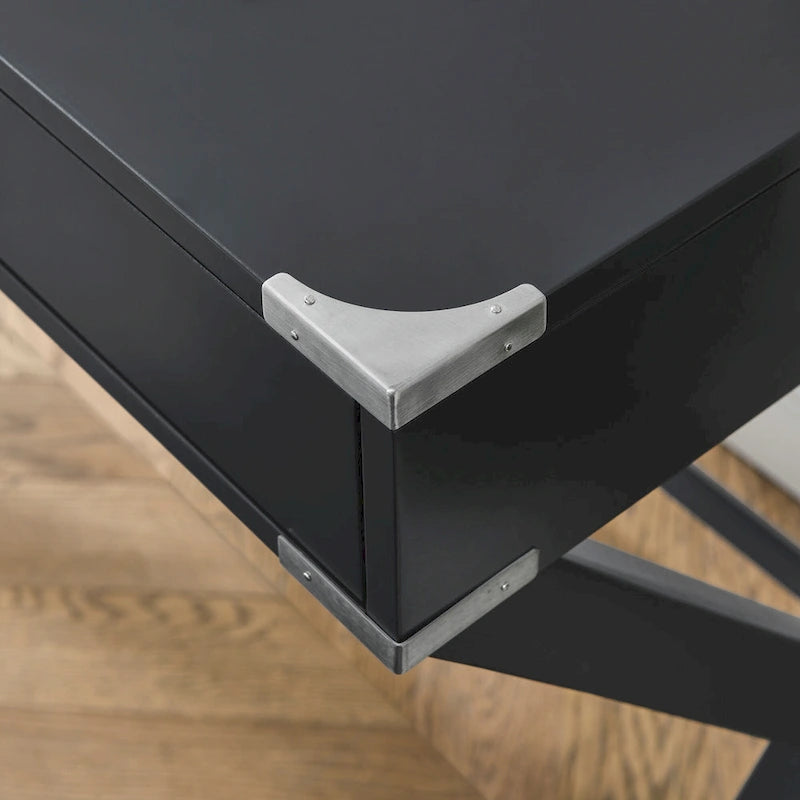 Scrivania per computer in legno massello con cassetti