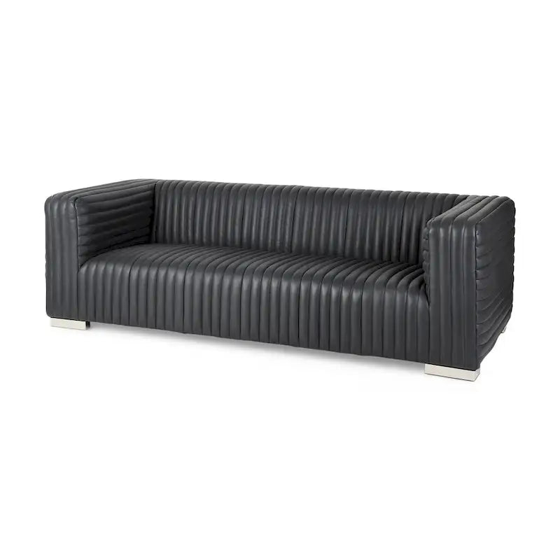Sofa mit Cognac-Echtlederbezug - 86.6L x 38.6B x 26.4H