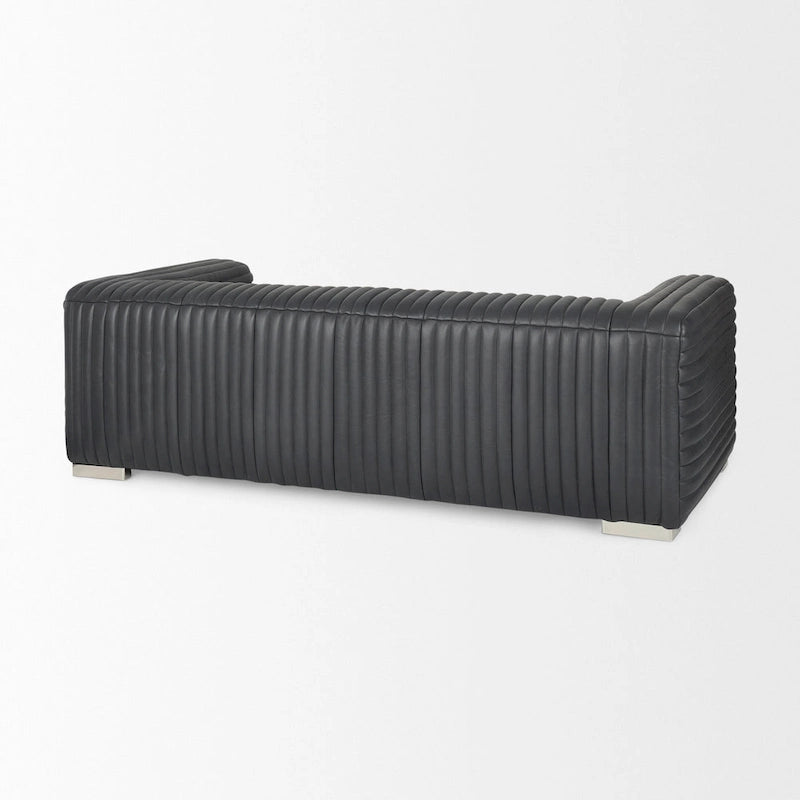 Sofa mit Cognac-Echtlederbezug - 86.6L x 38.6B x 26.4H