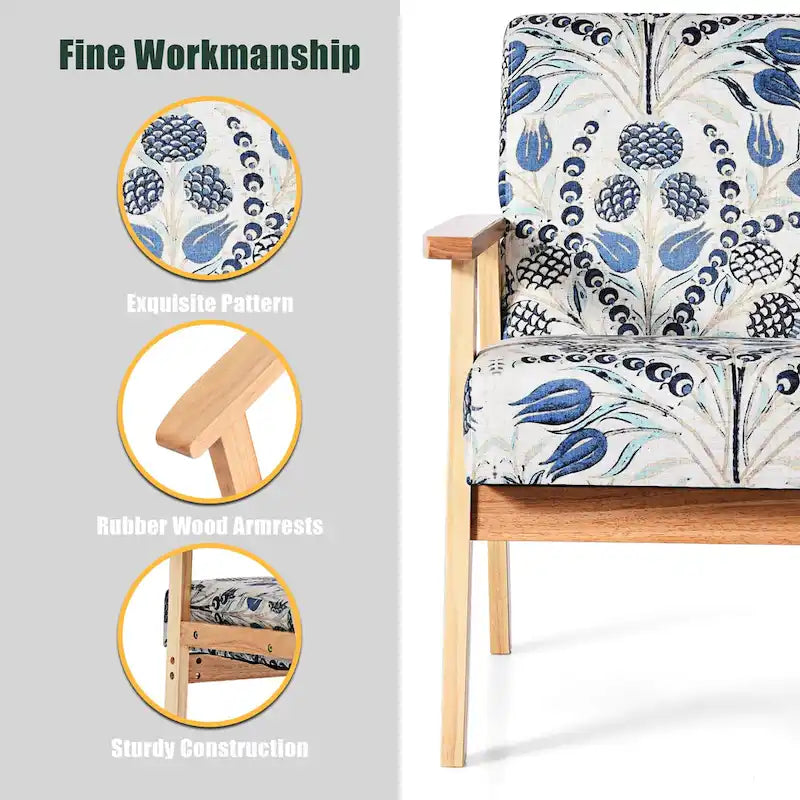 2PCS gepolsterter Akzent-Sessel fürs Homeoffice mit Holzgestell - 25 x 26.5 x 32
