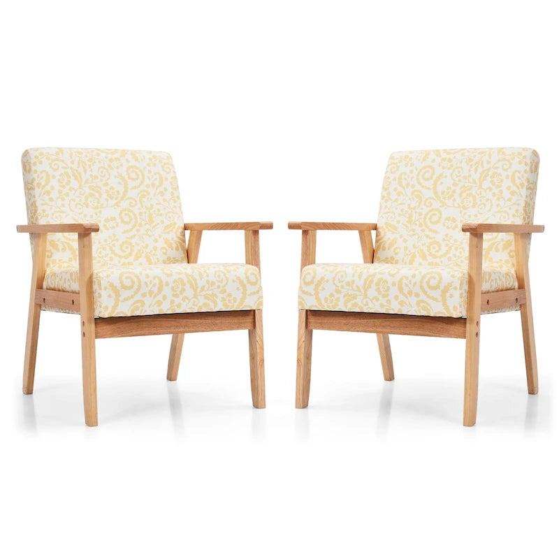 2PCS gepolsterter Akzent-Sessel fürs Homeoffice mit Holzgestell - 25 x 26.5 x 32