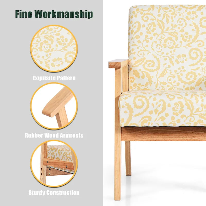 2PCS gepolsterter Akzent-Sessel fürs Homeoffice mit Holzgestell - 25 x 26.5 x 32