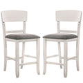 Cadeira de madeira à altura do balcão com encosto curvo, conjunto de 2 - 18.5 L x 20.5 W x 40 H