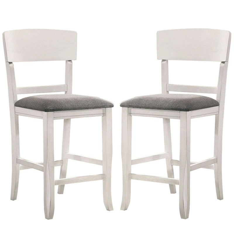 Cadeira de madeira à altura do balcão com encosto curvo, conjunto de 2 - 18.5 L x 20.5 W x 40 H