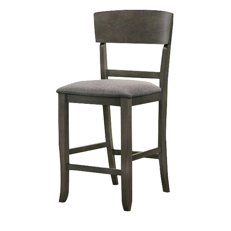 Cadeira de madeira à altura do balcão com encosto curvo, conjunto de 2 - 18.5 L x 20.5 W x 40 H