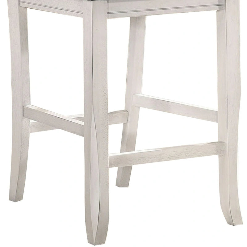 Cadeira de madeira à altura do balcão com encosto curvo, conjunto de 2 - 18.5 L x 20.5 W x 40 H