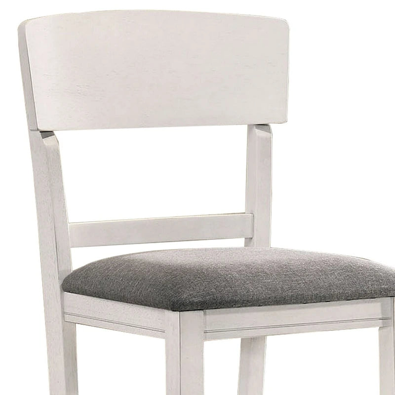 Cadeira de madeira à altura do balcão com encosto curvo, conjunto de 2 - 18.5 L x 20.5 W x 40 H