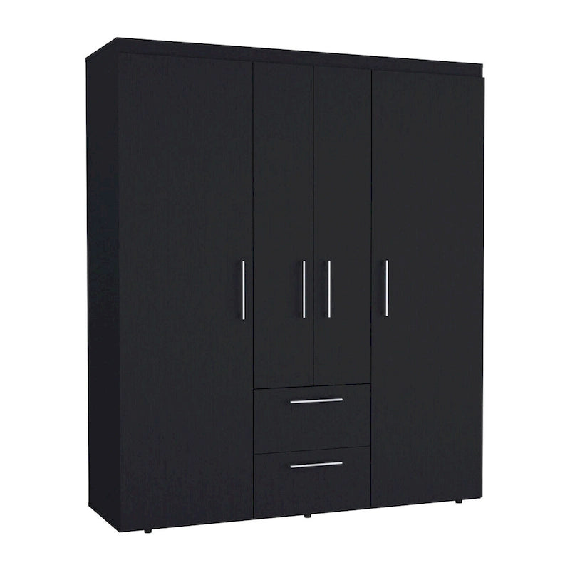 Kleiderschrank mit Kleiderstangen, Einlegeböden und 2 Schubladen