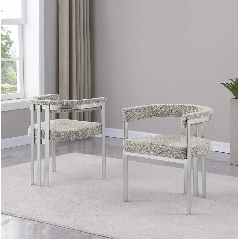 Matte verchromte Esszimmerstühle (2er-Set)
