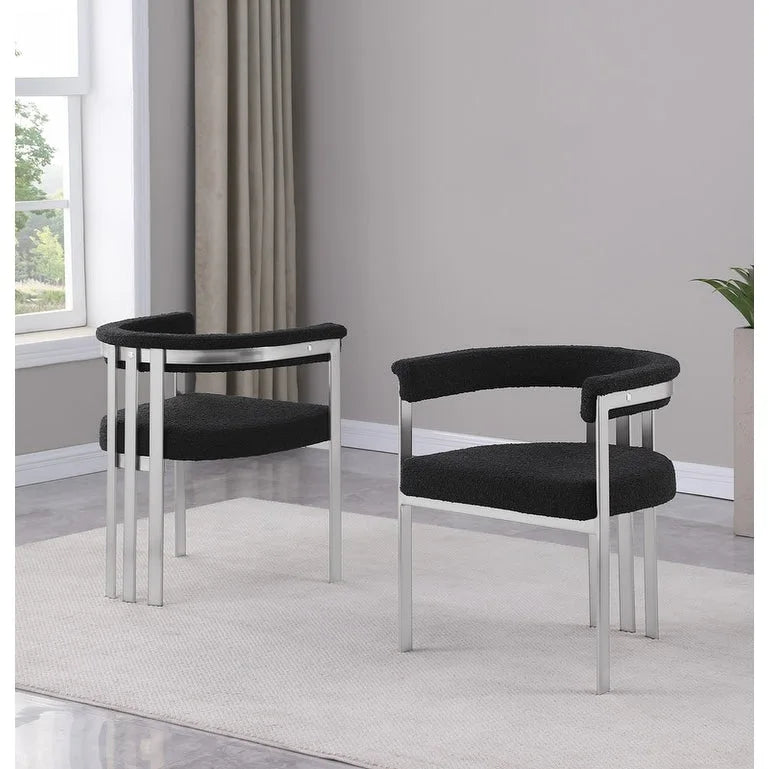Matte verchromte Esszimmerstühle (2er-Set)
