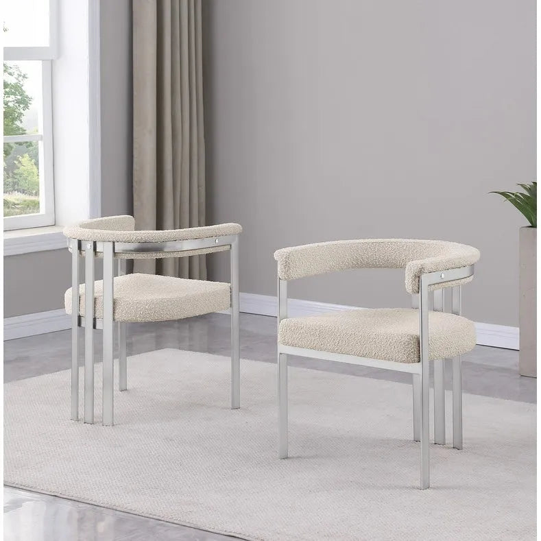 Matte verchromte Esszimmerstühle (2er-Set)