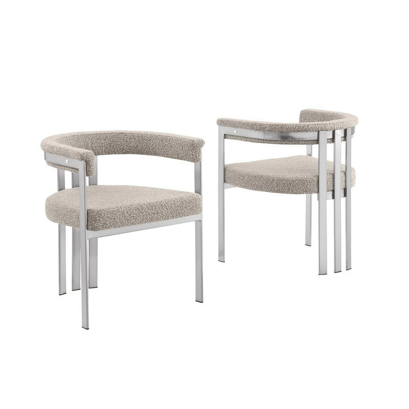 Matte verchromte Esszimmerstühle (2er-Set)