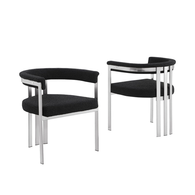 Matte verchromte Esszimmerstühle (2er-Set)