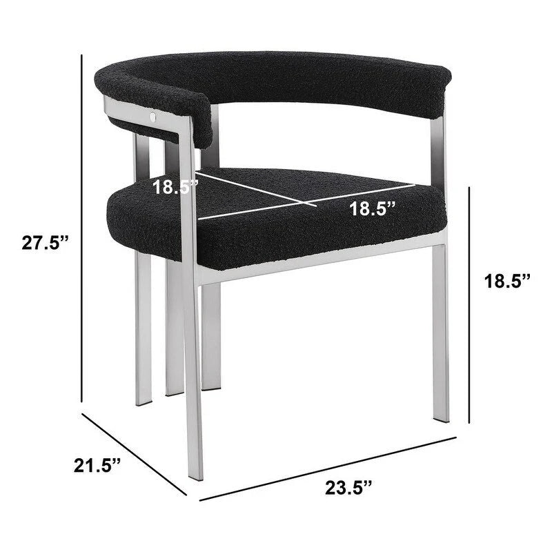 Matte verchromte Esszimmerstühle (2er-Set)