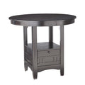 Table à manger ronde en bois avec espace de rangement gris