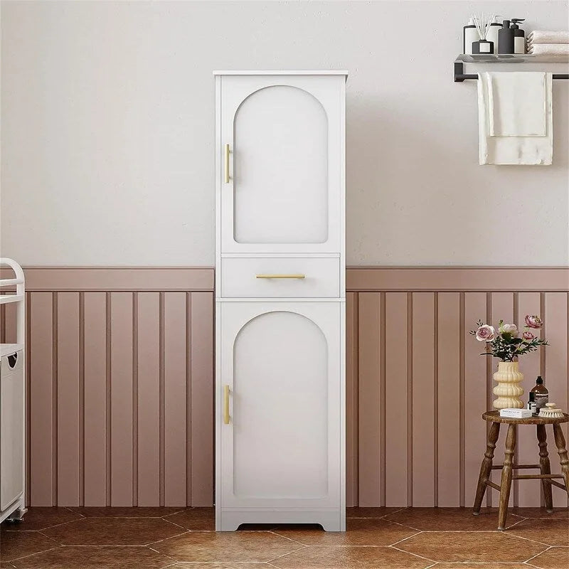 Hoches Badezimmer-Aufbewahrungsschrank mit 2 Türen - 11.81T x 15.75B x 66.93H