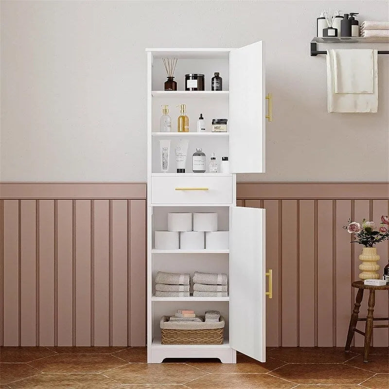 Hoches Badezimmer-Aufbewahrungsschrank mit 2 Türen - 11.81T x 15.75B x 66.93H
