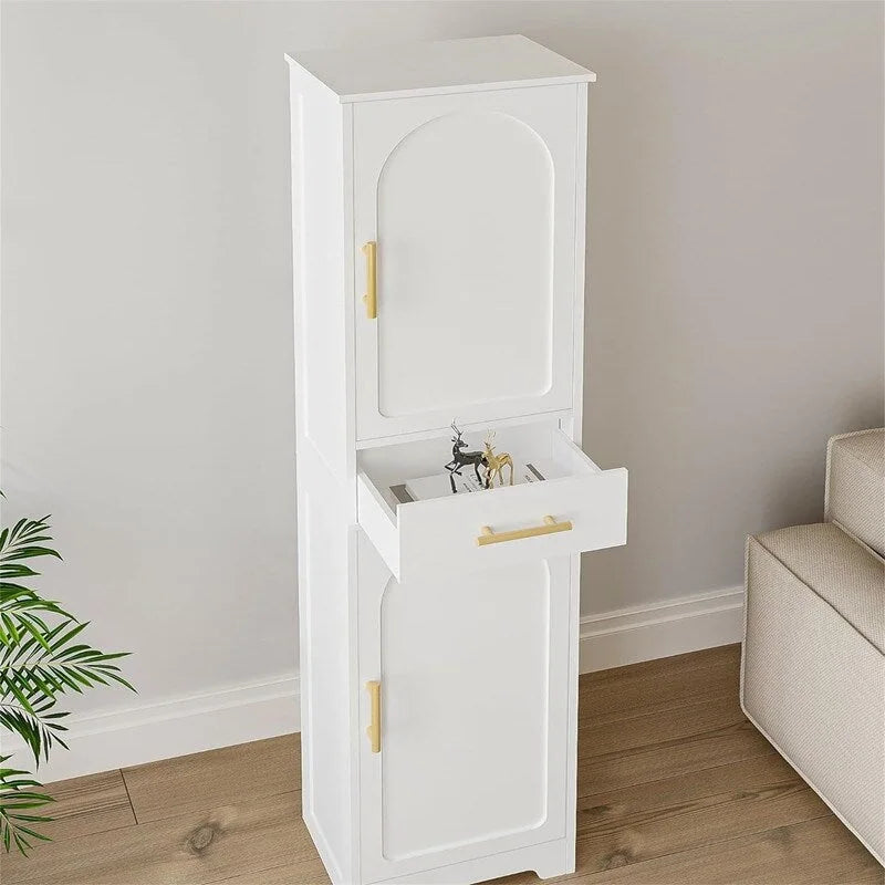 Hoches Badezimmer-Aufbewahrungsschrank mit 2 Türen - 11.81T x 15.75B x 66.93H