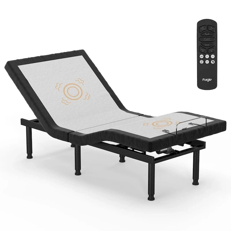 Verstellbares Bettgestell mit Massagefunktion, kabelloser Fernbedienung und leisem Motor