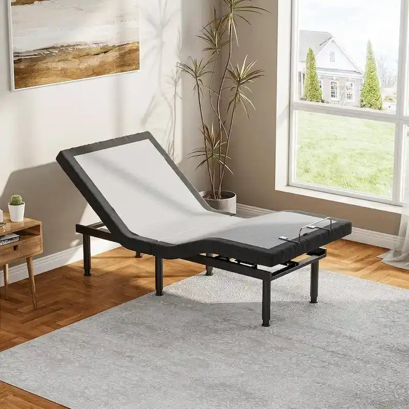 Verstellbares Bettgestell mit Massagefunktion, kabelloser Fernbedienung und leisem Motor