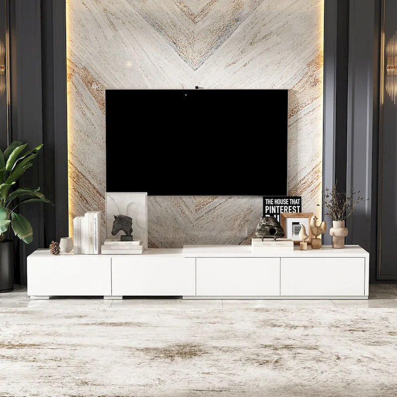 Moderner TV-Schrank - Aufbewahrungsschrank, weißes TV-Möbel