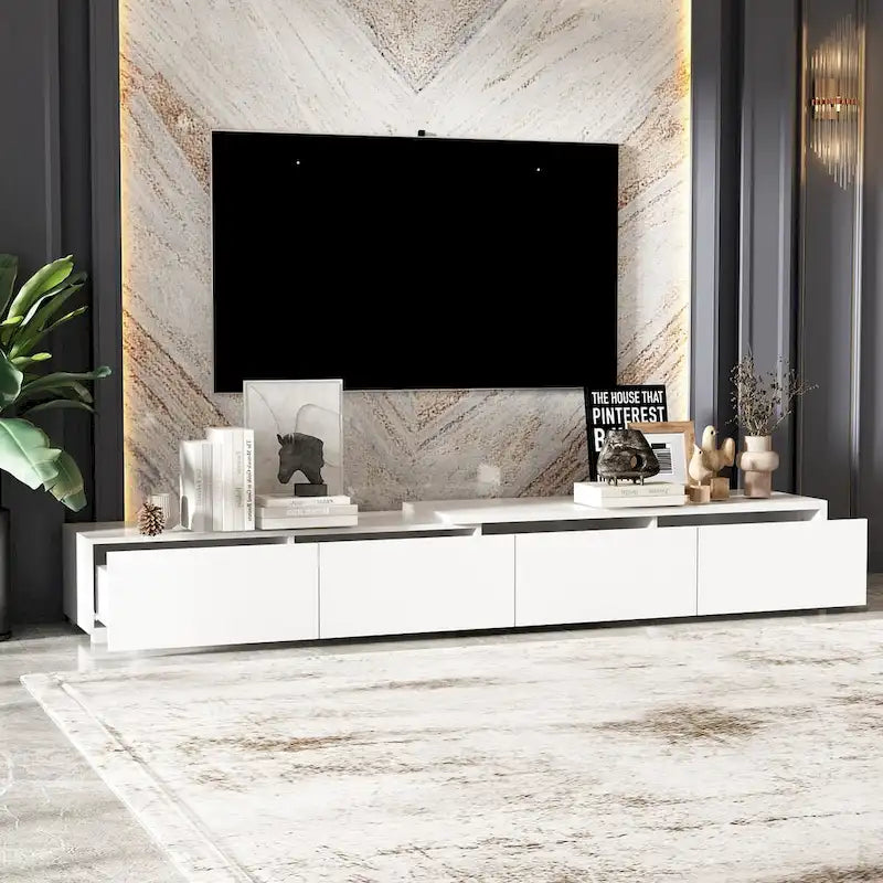 Moderner TV-Schrank - Aufbewahrungsschrank, weißes TV-Möbel