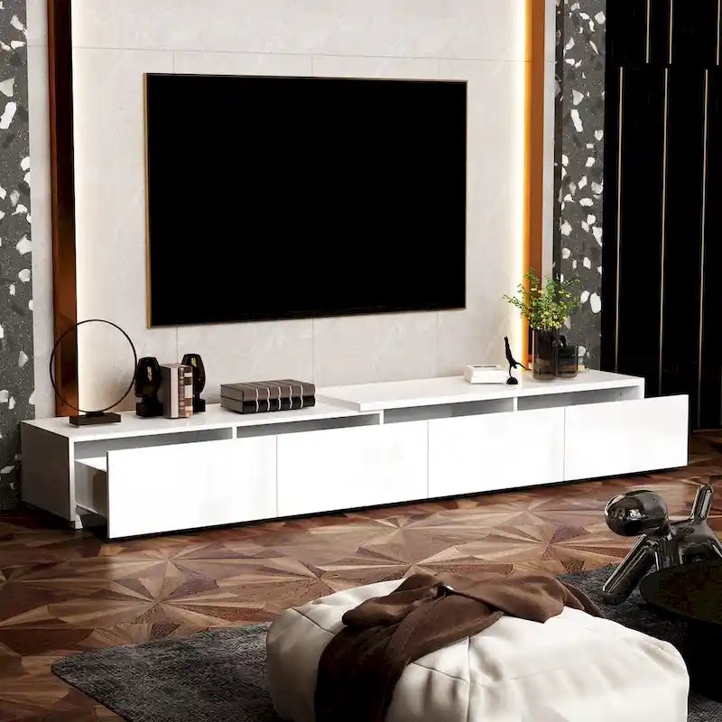 Moderner TV-Schrank - Aufbewahrungsschrank, weißes TV-Möbel