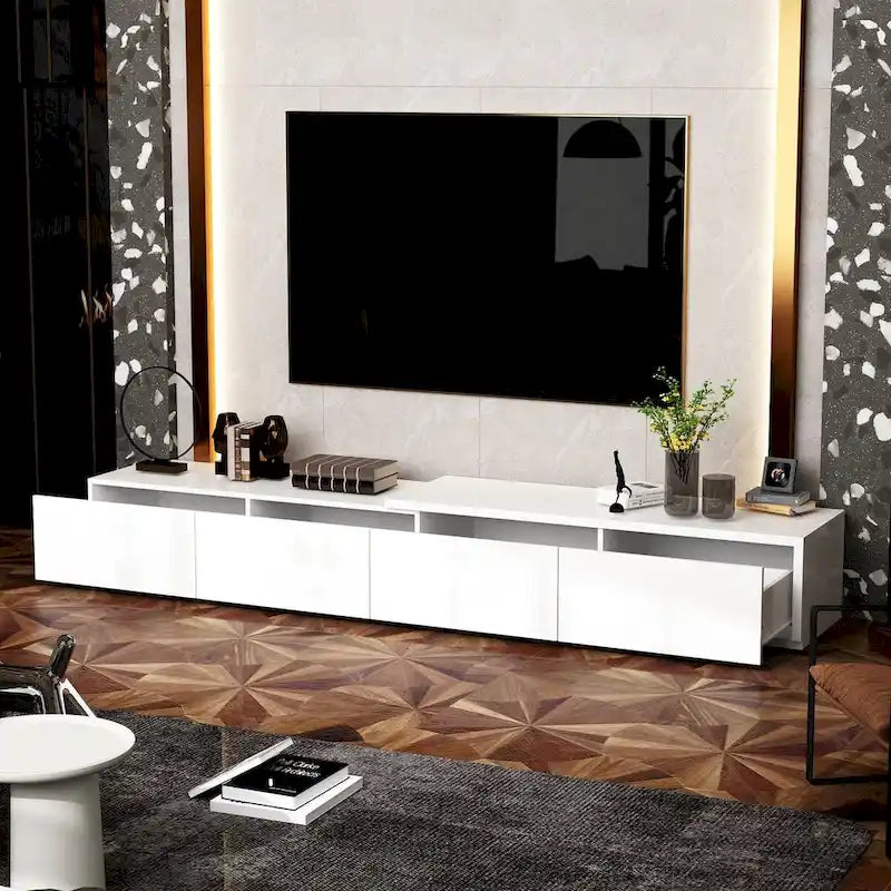 Moderner TV-Schrank - Aufbewahrungsschrank, weißes TV-Möbel