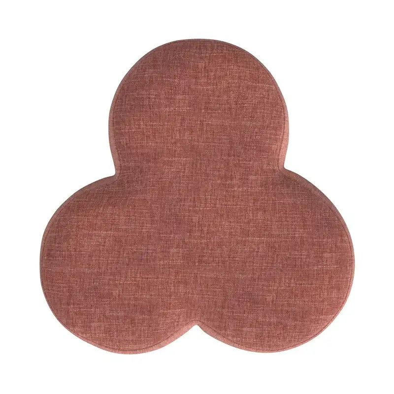 Pouf rotondo a forma di trifoglio con poggiapiedi e tessuto imbottito, seduta decorativa per il soggiorno