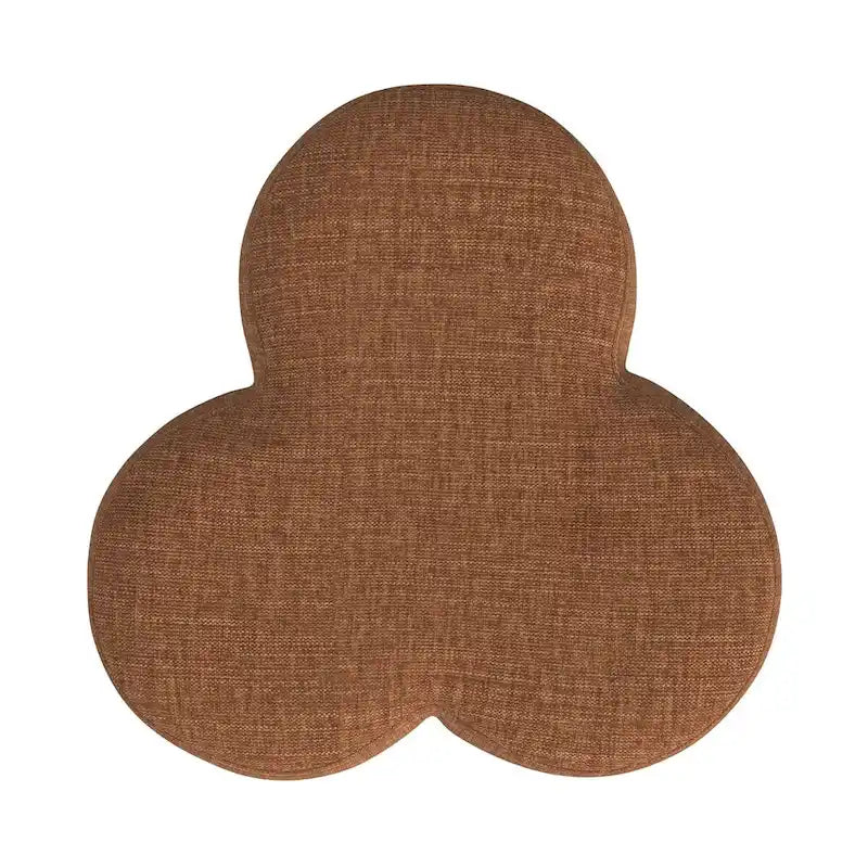 Pouf rotondo a forma di trifoglio con poggiapiedi e tessuto imbottito, seduta decorativa per il soggiorno